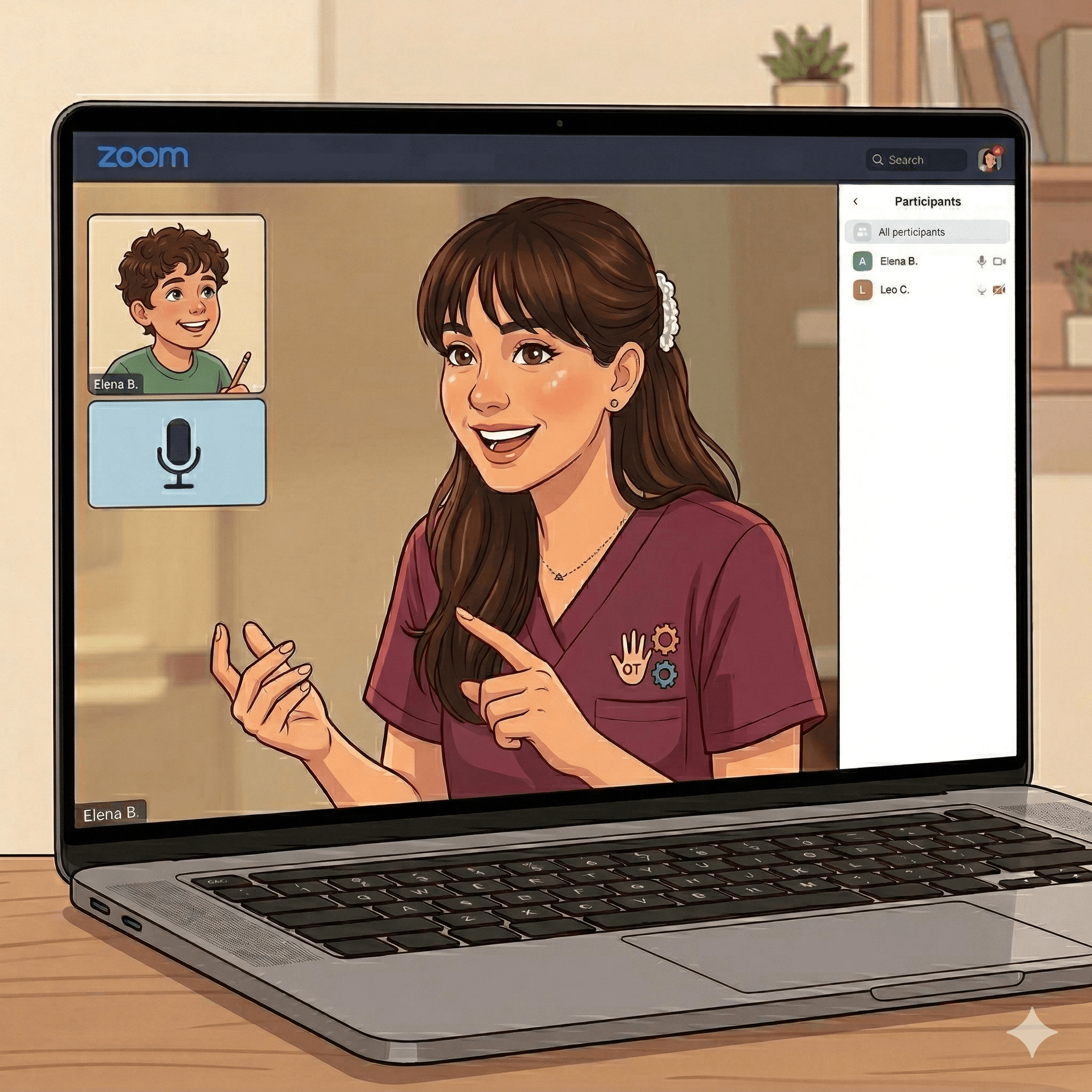 Sesión de terapia ocupacional online por videollamada